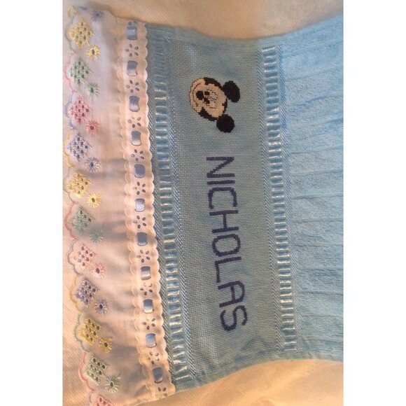 Vintage Disney Babies Mickey Mouse Handtowel Monogram Nicholas, Nursery Room Dec - Picture 3 of 6